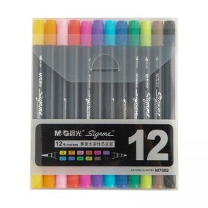W 7602 M&G Double Tip Water Color Marker(12 color)