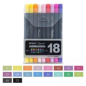 W 7603 M&G Double Tip Water Color Marker(18 color)