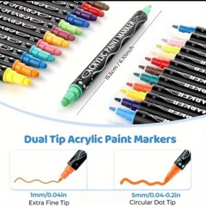 Acrylic Marker Double Tip / Acrylic Paint Marker Double Tip (12/24/36/48/60/72)