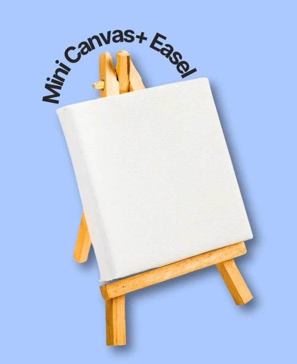 Mini Canvas With Wooden Easel