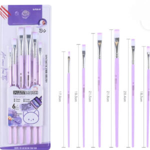 H/1D YIXPIN Flat Brush Set 6 Pieces / Synthetic Brush Set/ Synthetic Flat Brush Set