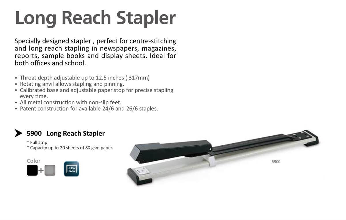 05900 KW TRIO Long Reach Stapler / Booklet Binding Stapler / Chimta Stapler / Long Reach Booklet Binding Stapler / In Depth Stapler / Center Pin Stapler / Centre Pin Stapler - Image 3